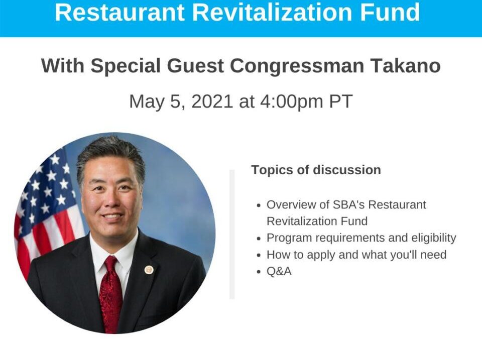 Restaurantes: Una descripción general del Fondo de revitalización de restaurantes de la SBA – WEBINAR